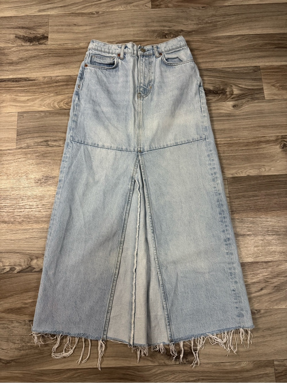 Reformation Tazz Maxi Denim Jean Maxi Skirt Size 24